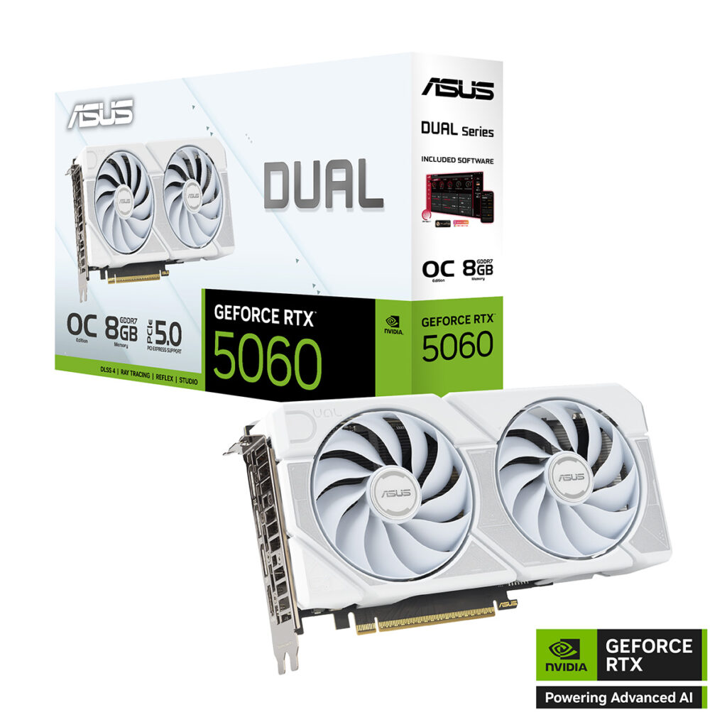 ASUS Dual GeForce RTX 5060 8GB GDDR7 White OC Edition